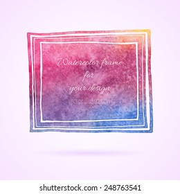 Vintage artistic frames. Watercolor background. Vector illustration