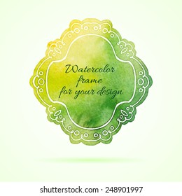 Vintage artistic frames. Watercolor background. Vector illustration
