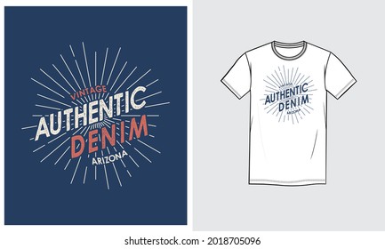 Vintage artwork for mensT-shirt. Authentic Denim look with sun blast effects and stamp Typography in EPS 10 version.