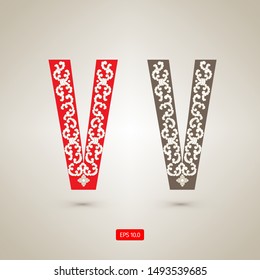 Vintage Asian Pattern Typography - Vector
