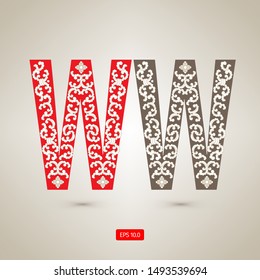 Vintage Asian Pattern Typography - Vector