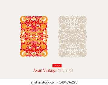 Vintage Asian Pattern Vector for Design