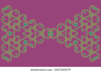 Vintage Asian Seamless Pattern For Embroidery Sleaves