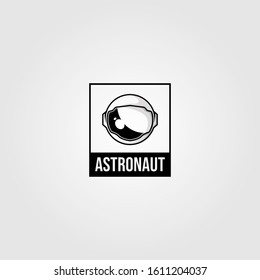 vintage astronaut helmet space travel logo vector t shirt label badge design illustration
