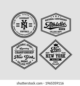 Vintage athletic college sports emblem vector graphic design