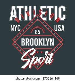 vintage athletic division typography, vector