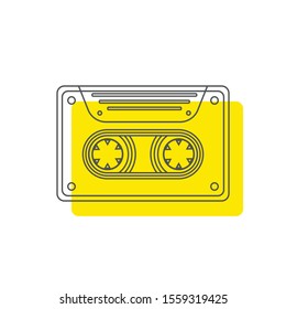 Vintage audio cassette on an isolated background. Vector illustration