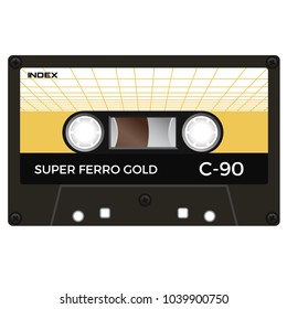 Vintage audio cassette tape, realistically looking design.