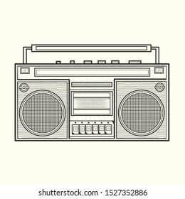 Vintage Audio Player in Line Art Version