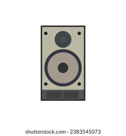 vintage audio speaker flat design vector illustration. Loudspeaker. Audio equipment to produce sound.