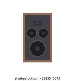 vintage audio speaker flat design vector illustration. Loudspeaker. Audio equipment to produce sound.