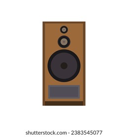 Vintage-Audiolautsprecher flach design, Vektorgrafik. Lautsprecher. Audio-Geräte zur Erzeugung von Ton.