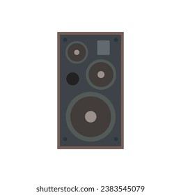 vintage audio speaker flat design vector illustration. Loudspeaker. Audio equipment to produce sound.