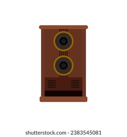 vintage audio speaker flat design vector illustration. Loudspeaker. Audio equipment to produce sound.