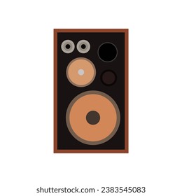 vintage audio speaker flat design vector illustration. Loudspeaker. Audio equipment to produce sound.