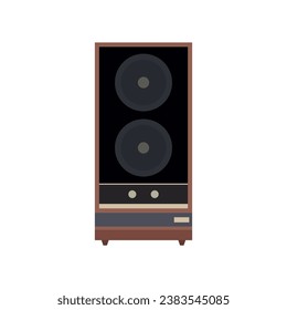 vintage audio speaker flat design vector illustration. Loudspeaker. Audio equipment to produce sound.