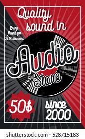 Vintage audio store poster