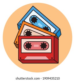 vintage audio tape vector illustration
