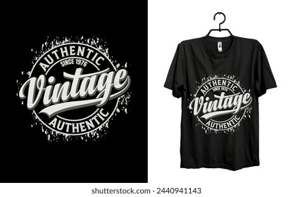 Vintage authentic apparel typography t-shirt design
