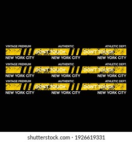 vintage authentic athletic dept, don't touch text design