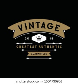 Vintage authentic classic retro vector stock logo