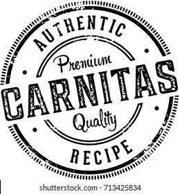 Vintage Authentic Pork Carnitas Menu Design Stamp