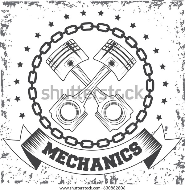 Vintage auto service repair logo isolated\
on white background. Vector\
illustration.