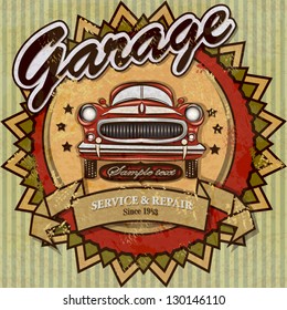 Vintage automotive label