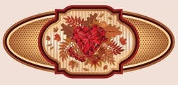 Vintage Autumn Banner With Ruby Heart Vector