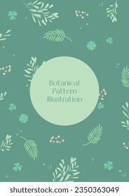 Vintage autumn botanical pattern illustration