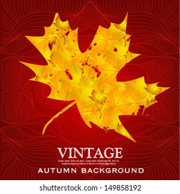Vintage Autumn leaves design elements
