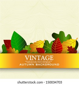 Vintage Autumn leaves design elements