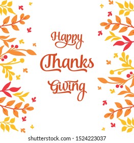 Vintage autumn leaves frame for text of thanksgiving. Vector