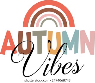 vintage autumn lettering vector art