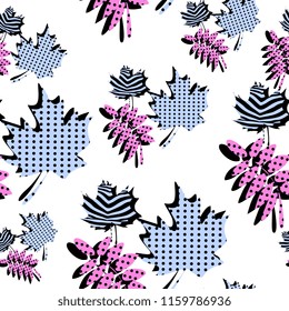Vintage autumn memphis geometric drawing pattern