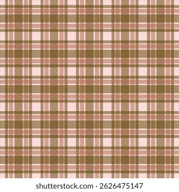Vintage Autumn Plaid Pattern in Beige, Olive Green, and Burnt Orange – Seamless Tartan Check Fabric Design for Textiles, Fashion, and Digital Backgrounds