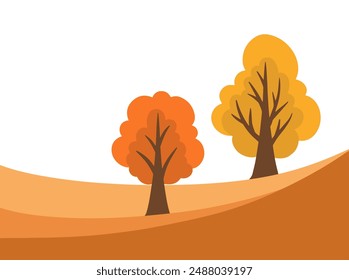 Vintage Autumn Tree Background Illustration