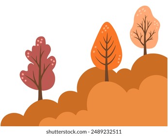 Vintage Autumn Tree Background Illustration