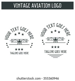Vintage Aviation Logo - can be used as a badge as well; vector, editable