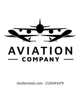 Vintage aviation logo vector. Plane logo.