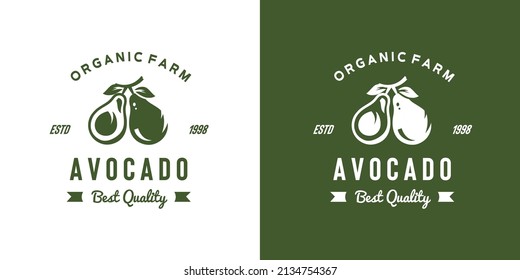 ilustración del logotipo de la fruta de aguacate vintage adecuada para la frutería