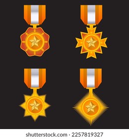 Vintage award medal vector with some variations