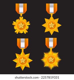 Vintage award medal vector with some variations