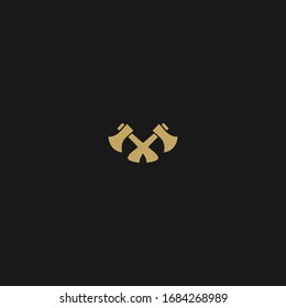 Diseño de plantilla de logotipo de ax de vintage en ilustración de vector 