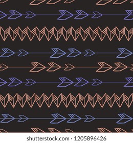 Vintage aztec seamless pattern vector. Hand drawn chick background for fashion print and textile wrapping.