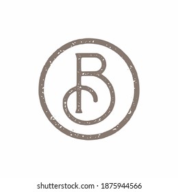 Plantilla de logotipo del vector de letra inicial de la vintage B