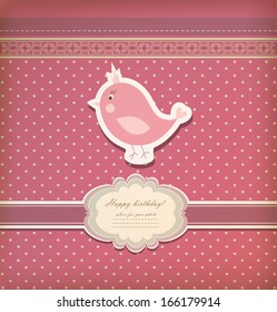 Vintage baby  greeting card vector eps 10