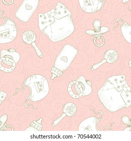 Vintage Baby Theme Seamless 