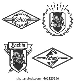 Vintage back to school emblems
