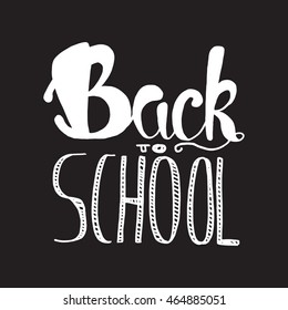 Vintage Back To School Lettering Banner. Knowledge day poster. Vector